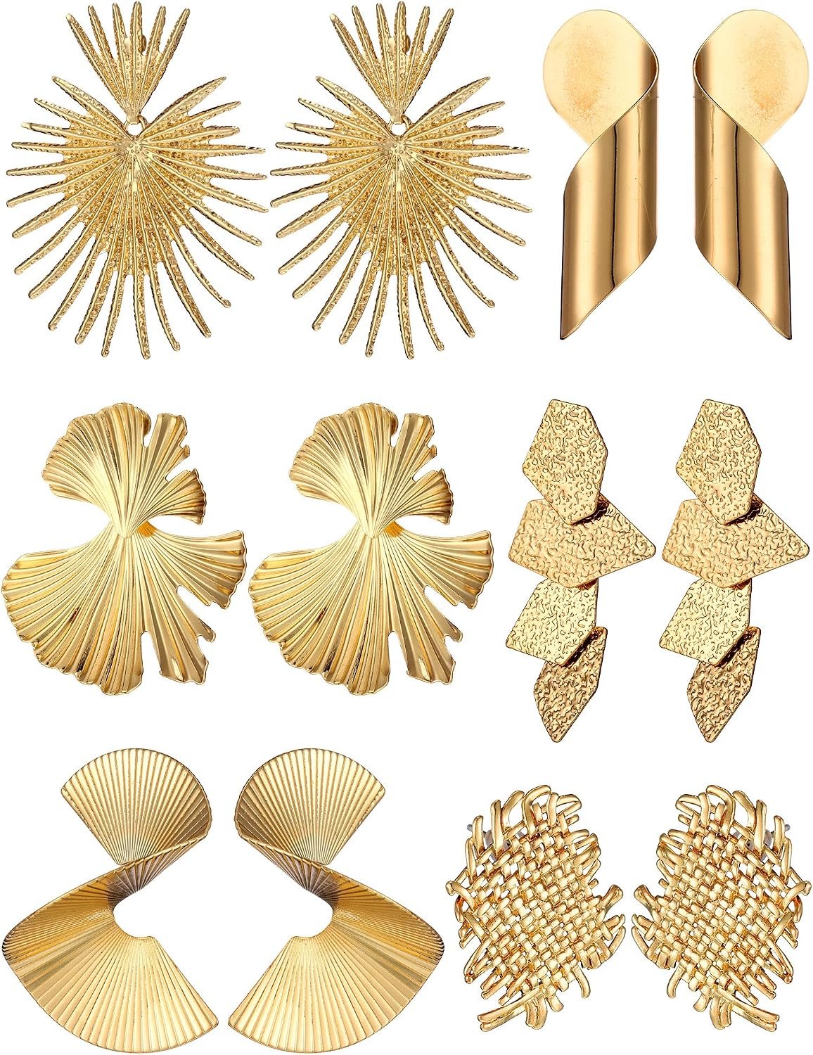 Glenmal Gold Statement Earrings for Women Large Gold Geometric Earrings Woven Twisted Leaf Earring Jewelry Gift
