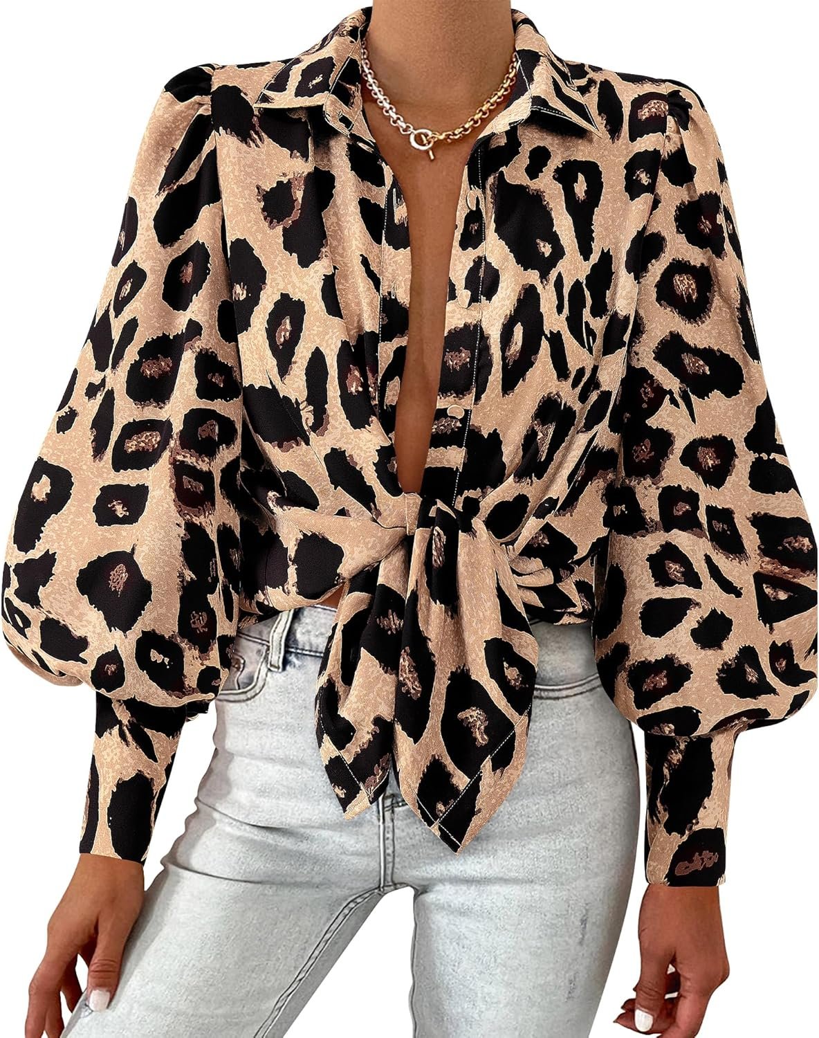 BTFBM Summer Blouses for Women Dressy Casual 2026 Long Sleeve Button Down Shirt V Neck Boho Spring Tops Fashion Clothing