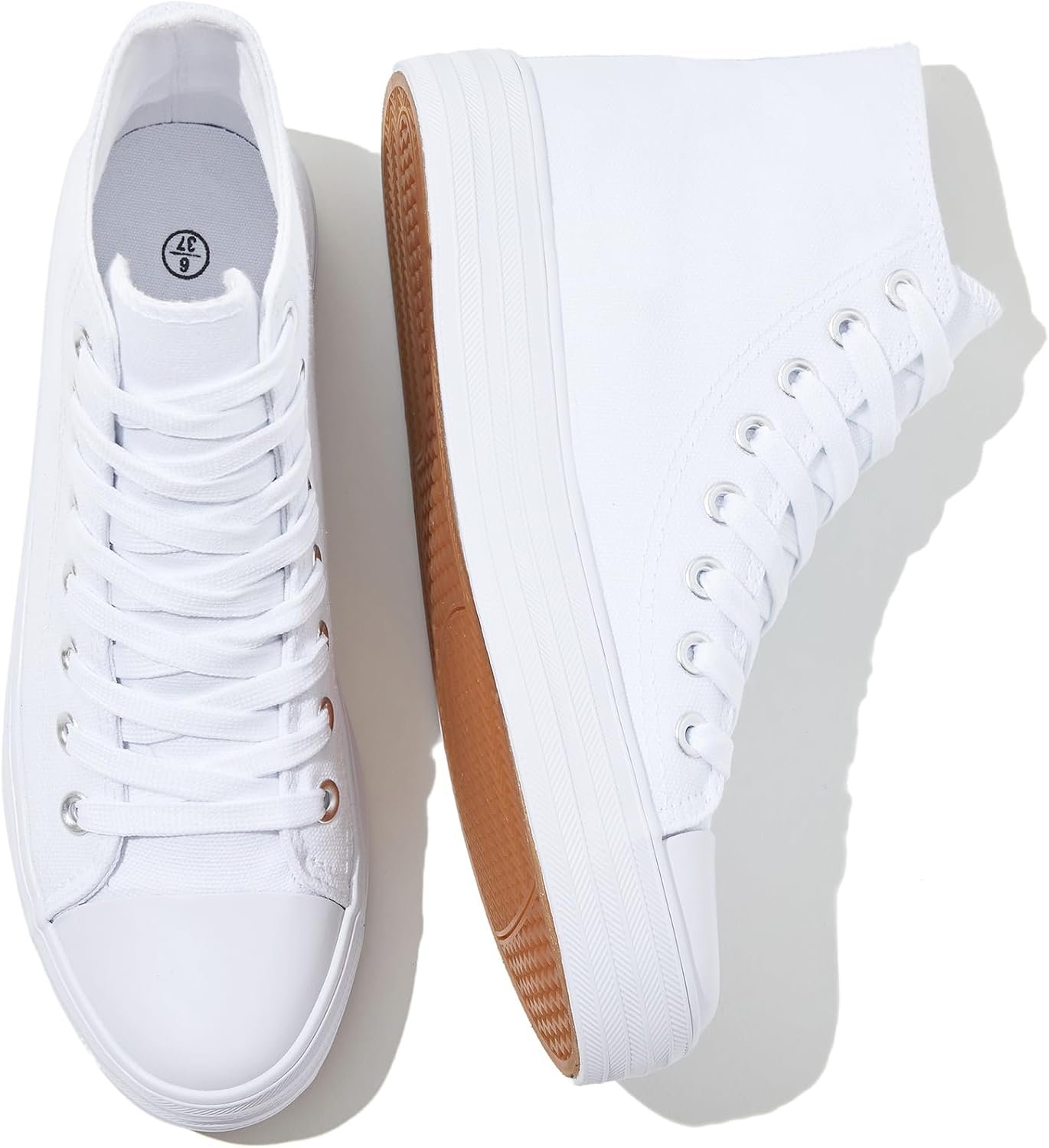 Witwatia Women’s High Top Sneakers Canvas Shoes for Women Fashion Sneakers Comfortable Lace Up Casual Shoes