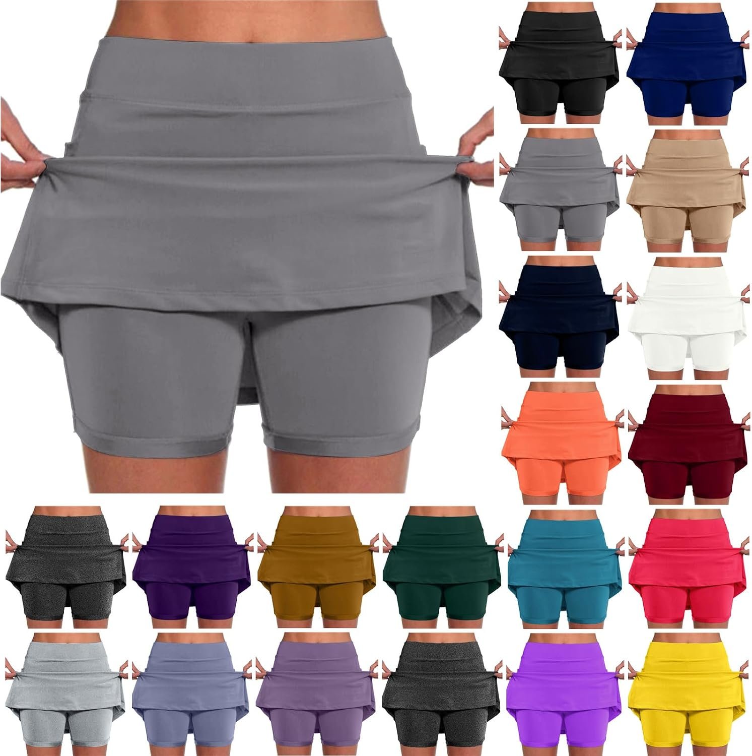 Versatile Skorts for Women, Women’s Casual Athlete Tennis Skirts, Sports Lightweight Golf Workout Skort with Pockets