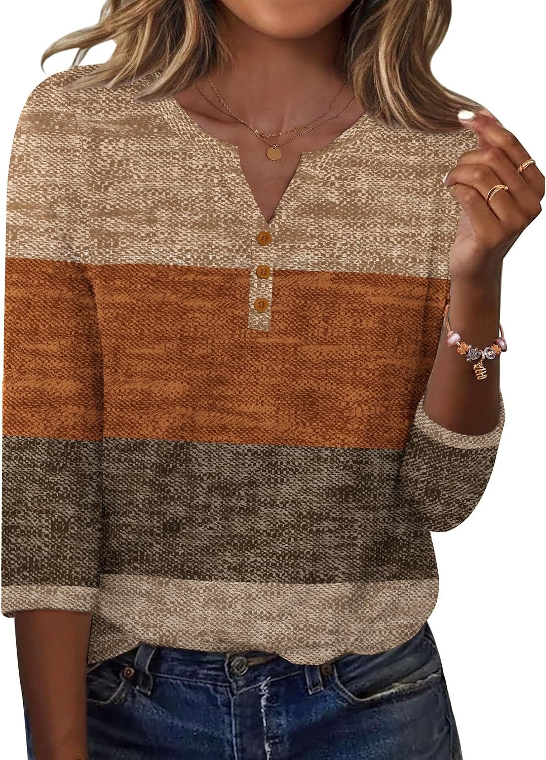 Zeagoo 3/4 Length Sleeve Womens Tops Casual Dressy Summer Fall Shirts | Buisness Work Blouses, Spring Tee Shirts, 2026 Trendy Tops