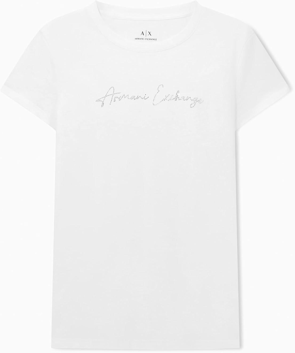 Armani Exchange Women’s Script Rhinestone Slim Tee