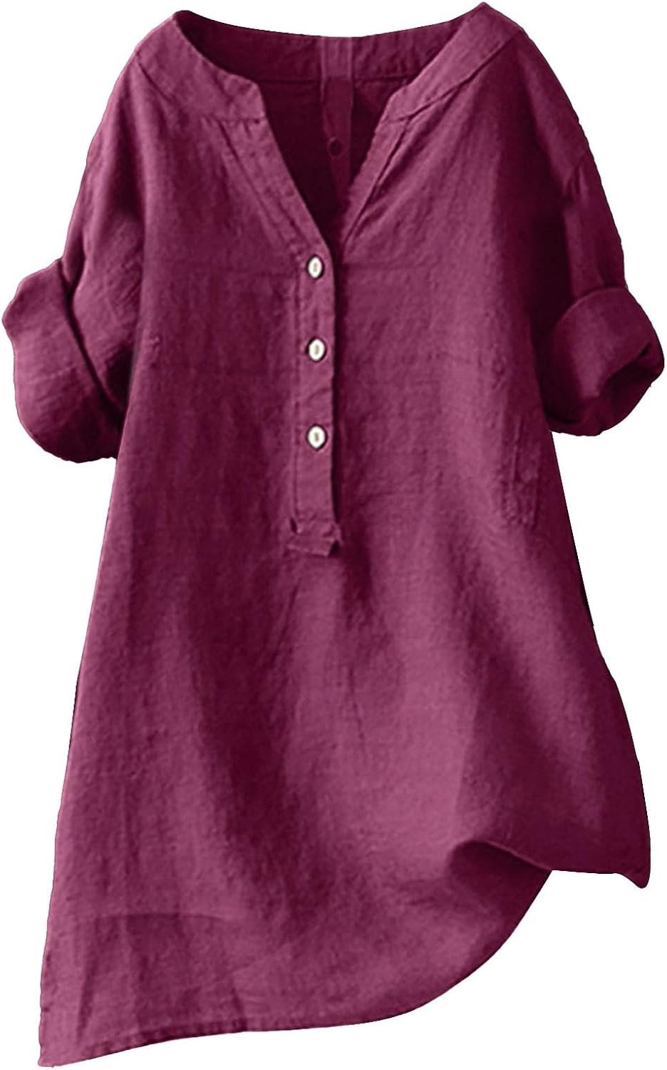 Linen Shirt for Women Breathable Tops Loose Crewneck Tops Womens Daily t Shirts Summer Shirts for Women 2024