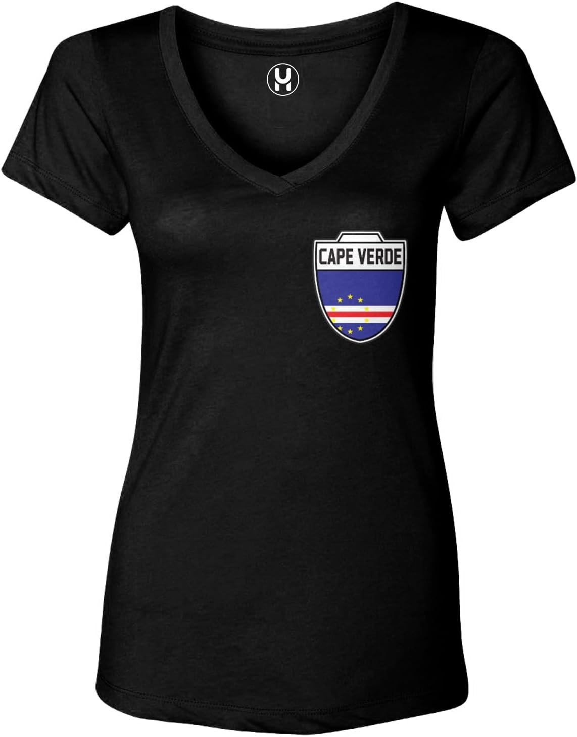 Haase Unlimited Cape Verde Football Jersey Cabo Verdean Soccer Ladies V-Neck T-Shirt