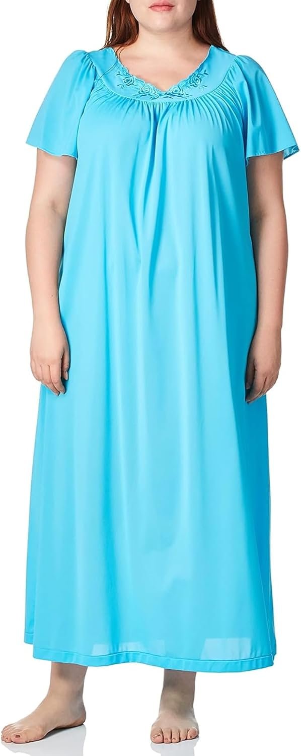Shadowline Women’s Petals 53 Inch Short Flutter Sleeve Long Gown