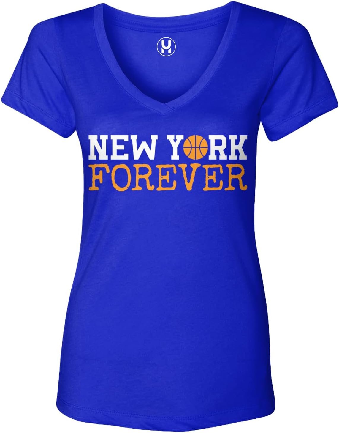 New York Forever NYC Basketball Loyal Fan Ladies V-Neck T-Shirt